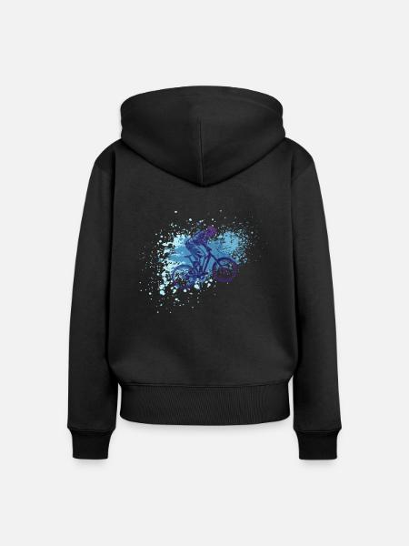 Splash Downhill - Frauen Premium Bio Zip Hoodie - Schwarz