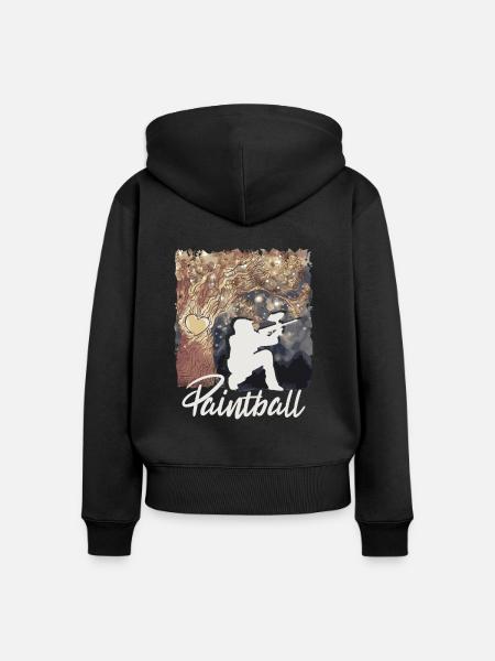 Paintball Paintballspieler - Frauen Premium Bio Zip Hoodie - Schwarz