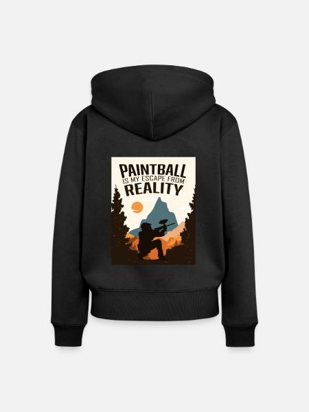 Paintball, Paintballspieler - Frauen Premium Bio Zip Hoodie - Schwarz