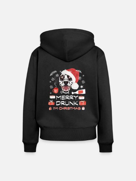 Dalmatiner Weihnachtsmarkt - Frauen Premium Bio Zip Hoodie - Schwarz
