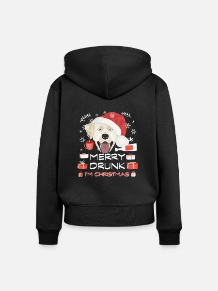 Labrador Weihnachtsmarkt - Frauen Premium Bio Zip Hoodie - Schwarz