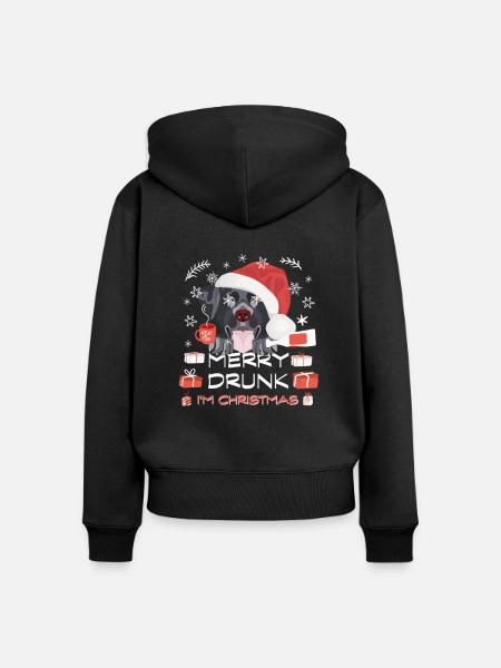 Labrador Weihnachtsmarkt - Frauen Premium Bio Zip Hoodie - Schwarz