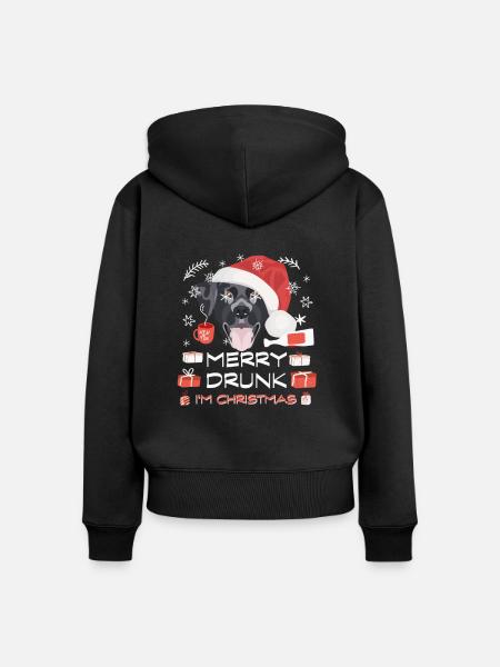 Labrador Weihnachtsmarkt - Frauen Premium Bio Zip Hoodie - Schwarz