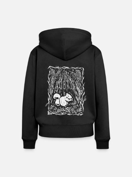 Gefährliches Laubtier Eichhörnchen - Frauen Premium Bio Zip Hoodie - Schwarz