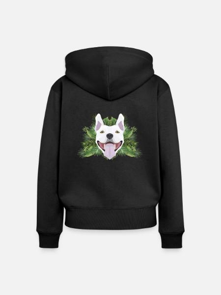 Tropical Bullterrier - Frauen Premium Bio Zip Hoodie - Schwarz