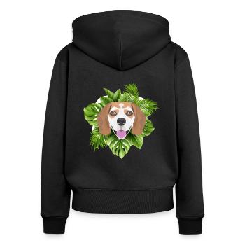 Tropical Beagle - Sweat à capuche zippé Premium bio Femme - noir - Dos - Julia (174cm)