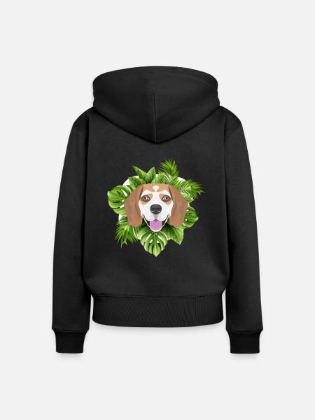 Tropical Beagle - Frauen Premium Bio Zip Hoodie - Schwarz