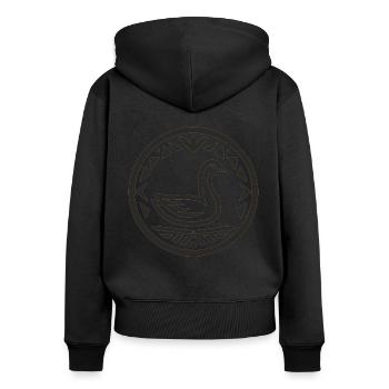 Zodiaque amérindien d’oie - Sweat à capuche zippé Premium bio Femme - noir - Dos - Julia (174cm)