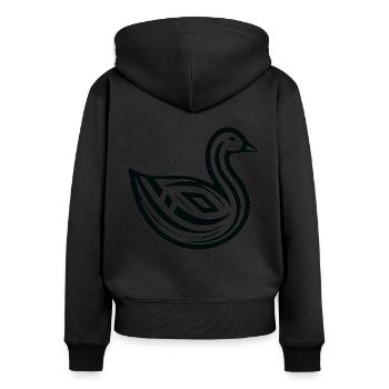 Zodiaque amérindien d’oie - Sweat à capuche zippé Premium bio Femme - noir - Dos - Julia (174cm)