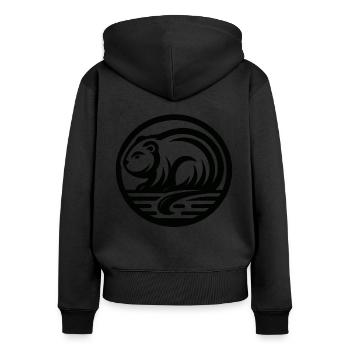 Castor Amérindien Zodiaque - Sweat à capuche zippé Premium bio Femme - noir - Dos - Julia (174cm)