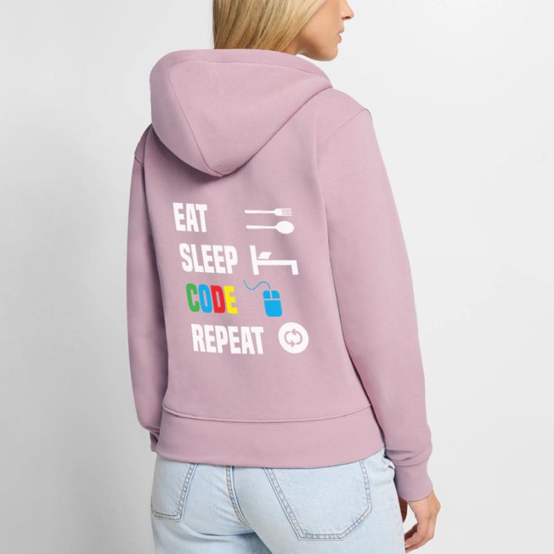 Code Encoding Coder Encoding Computer Scientist Women's Premium Organic Zip Hoodie