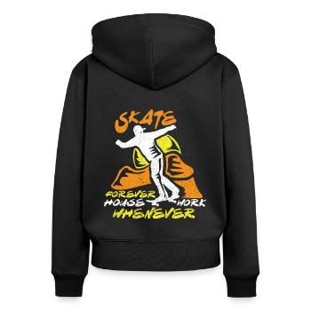 Skateboard Skateboardfahrer Skaten - Frauen Premium Bio Zip Hoodie - Schwarz - Hinten - Julia (174cm)