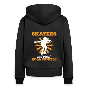 Rollerblades Rollschuhe Inlineskater - Frauen Premium Bio Zip Hoodie - Schwarz - Hinten - Julia (174cm)