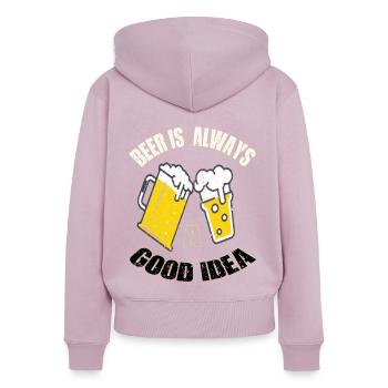 Bier Bierglas Biertrinker Kneipe Pinte - Frauen Premium Bio Zip Hoodie - Altrosa - Hinten - Julia (174cm)