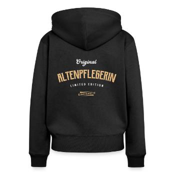 Altenpflegerin Limited Edition Altenpfleger - Frauen Premium Bio Zip Hoodie - Schwarz - Hinten - Julia (174cm)