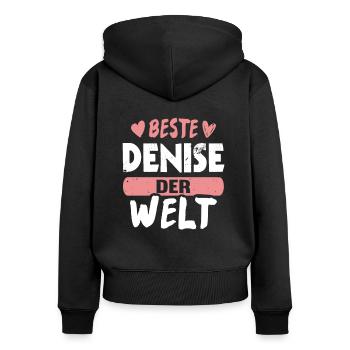 Beste Denise der Welt - Frauen Premium Bio Zip Hoodie - Schwarz - Hinten - Julia (174cm)