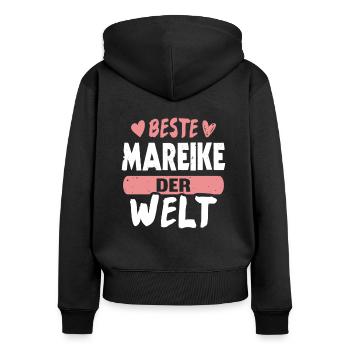 Beste Mareike der Welt - Frauen Premium Bio Zip Hoodie - Schwarz - Hinten - Julia (174cm)