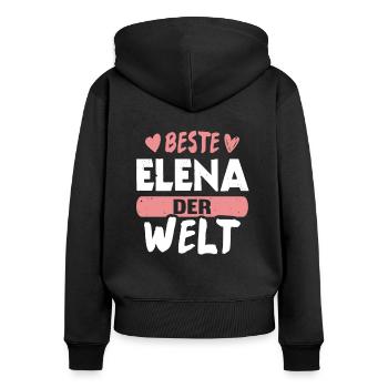Beste Elena der Welt - Frauen Premium Bio Zip Hoodie - Schwarz - Hinten - Julia (174cm)