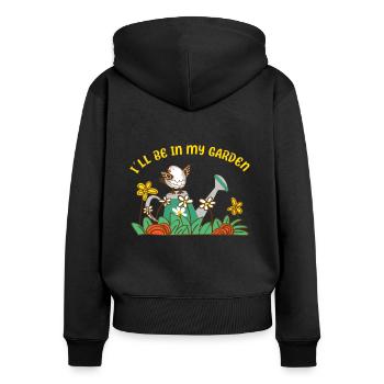 Bird Lovers IlI Will Be In My Garden Birdwatcher - Women's Premium Organic Zip Hoodie - black - Back - Julia (174cm)