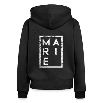 Marie Minimalism - Women's Premium Organic Zip Hoodie - black - Back - Julia (174cm)