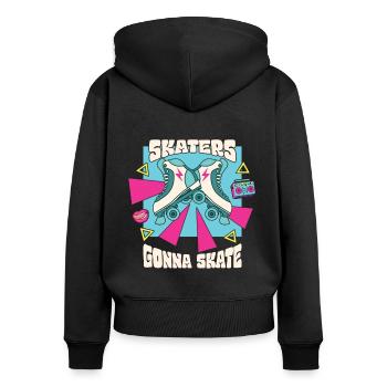 Skaters Gonna Skate Roller Skates Rollerskating - Frauen Premium Bio Zip Hoodie - Schwarz - Hinten - Julia (174cm)