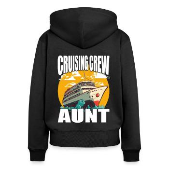 Équipage de croisière - Tante - Vacances et croisière en famille - Sweat à capuche zippé Premium bio Femme - noir - Dos - Julia (174cm)