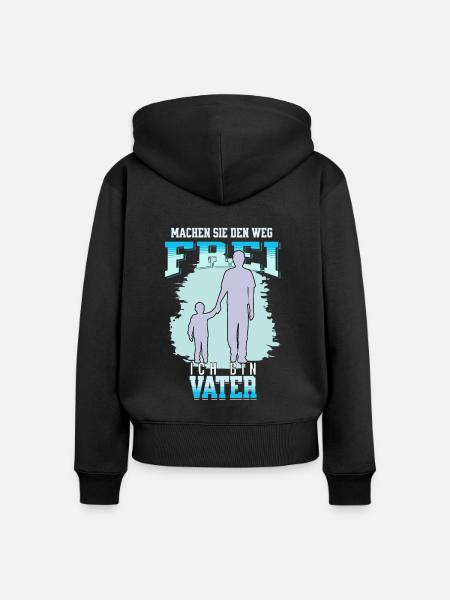 Vater hat es Eilig - Frauen Premium Bio Zip Hoodie - Schwarz