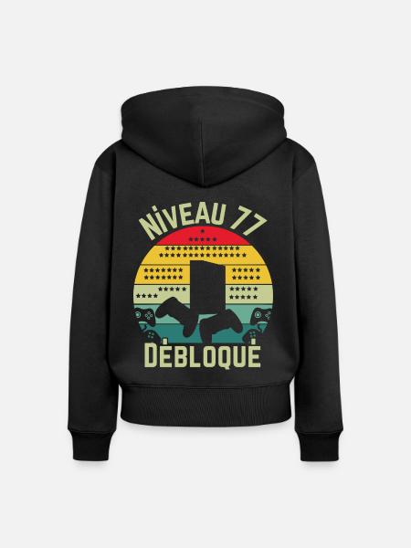 Stufe 77 Losgelöst - Frauen Premium Bio Zip Hoodie - Schwarz
