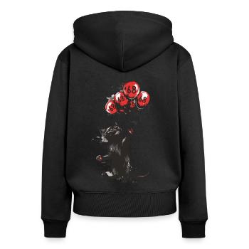 68 Jahre Geschenk 68. Geburtstag Katze - Frauen Premium Bio Zip Hoodie - Schwarz - Hinten - Julia (174cm)