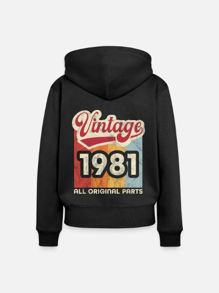 Jahrgang 1981 - Frauen Premium Bio Zip Hoodie - Schwarz