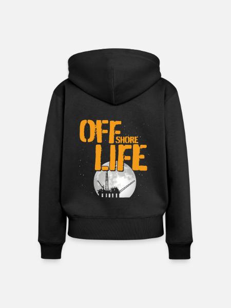 Off Shore Life - Frauen Premium Bio Zip Hoodie - Schwarz