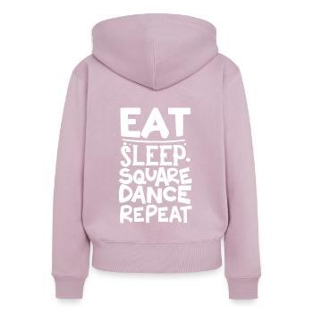 Eat Sleep Square Dance Repeat - Frauen Premium Bio Zip Hoodie - Altrosa - Hinten - Julia (174cm)