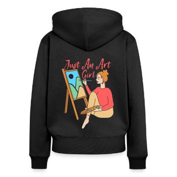 Artist Painter Graphic Just An Art Girl Gifts - Frauen Premium Bio Zip Hoodie - Schwarz - Hinten - Julia (174cm)