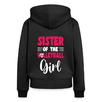 Sœur de la famille de volleyball Birthday Girl - Sweat à capuche zippé Premium bio Femme - noir - Dos - Julia (174cm)