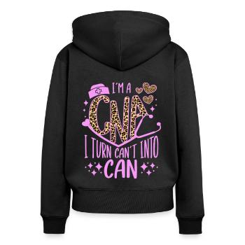 CNA Nursing Quotes Funny Nurse Lovers Cute CNA - Women's Premium Organic Zip Hoodie - black - Back - Julia (174cm)