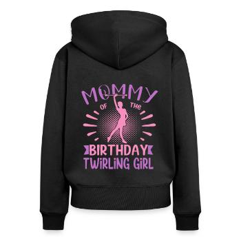 Mommy Of the Birthday Girl twirling Family - Frauen Premium Bio Zip Hoodie - Schwarz - Hinten - Julia (174cm)