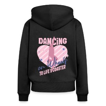 Rollerskater Party Dancing On Wheels Gift Idea - Frauen Premium Bio Zip Hoodie - Schwarz - Hinten - Julia (174cm)