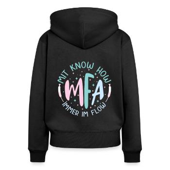 Savoir-faire MFA Assistant médical - Sweat à capuche zippé Premium bio Femme - noir - Dos - Julia (174cm)