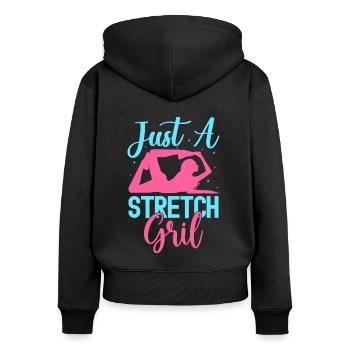 Yoga juste une fille d’étirement Yoga drôle - Sweat à capuche zippé Premium bio Femme - noir - Dos - Julia (174cm)