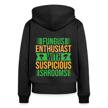 Mushroom Foraging Hunter Fungus Enthusiast Morel - Frauen Premium Bio Zip Hoodie - Schwarz - Hinten - Julia (174cm)
