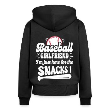 Humor Girlfriend Baseball Supporter - Women's Premium Organic Zip Hoodie - black - Back - Julia (174cm)