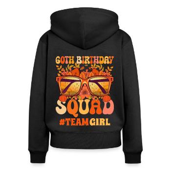 Jubiläumsfrau 60 Jahre Gruppe Feiern Sie 60 Jahre - Frauen Premium Bio Zip Hoodie - Schwarz - Hinten - Julia (174cm)