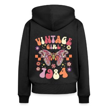 Jahrgang 1984 Geburtstagsfeier Frau 40 Jahre - Frauen Premium Bio Zip Hoodie - Schwarz - Hinten - Julia (174cm)