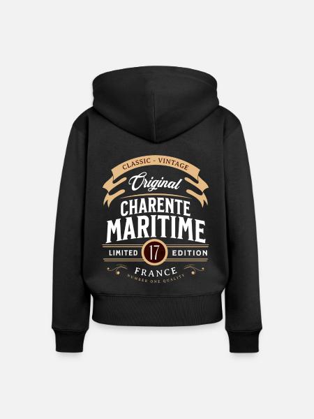 Département Charente-Maritime Frankreich - Frauen Premium Bio Zip Hoodie - Schwarz