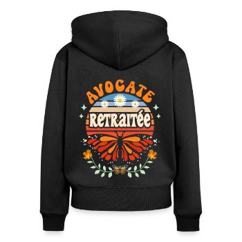 Retro Gift Retired Lawyer - Women's Premium Organic Zip Hoodie - black - Back - Julia (174cm)