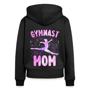 Cadeau Gymnastique Maman Gymnaste - Sweat à capuche zippé Premium bio Femme - noir - Dos - Julia (174cm)