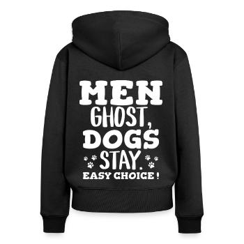 Single Woman Quote Humor Dog - Women's Premium Organic Zip Hoodie - black - Back - Julia (174cm)