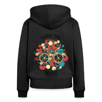 Fahrradwerkstatt Fahrradmonteurin Fahrrad - Frauen Premium Bio Zip Hoodie - Schwarz - Hinten - Julia (174cm)