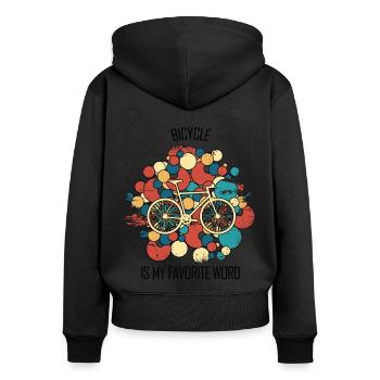 Réparation de vélos Mécanicien de vélos Mécanicien de vélos - Sweat à capuche zippé Premium bio Femme - noir - Dos - Julia (174cm)