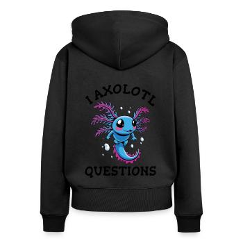 I axolotl questions - Women's Premium Organic Zip Hoodie - black - Back - Julia (174cm)